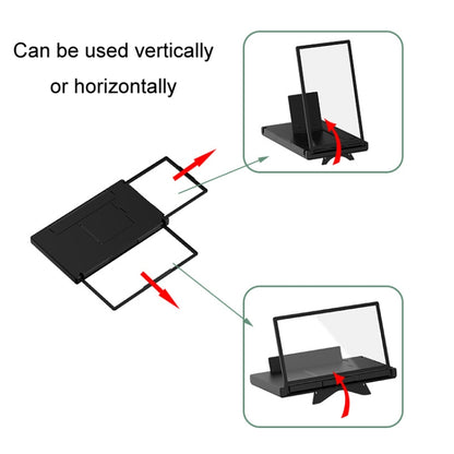 12-Inch Dual-HD Lens Horizontal Vertical Mobile Phone Screen Amplifier(Black) - Screen Magnifier by buy2fix | Online Shopping UK | buy2fix