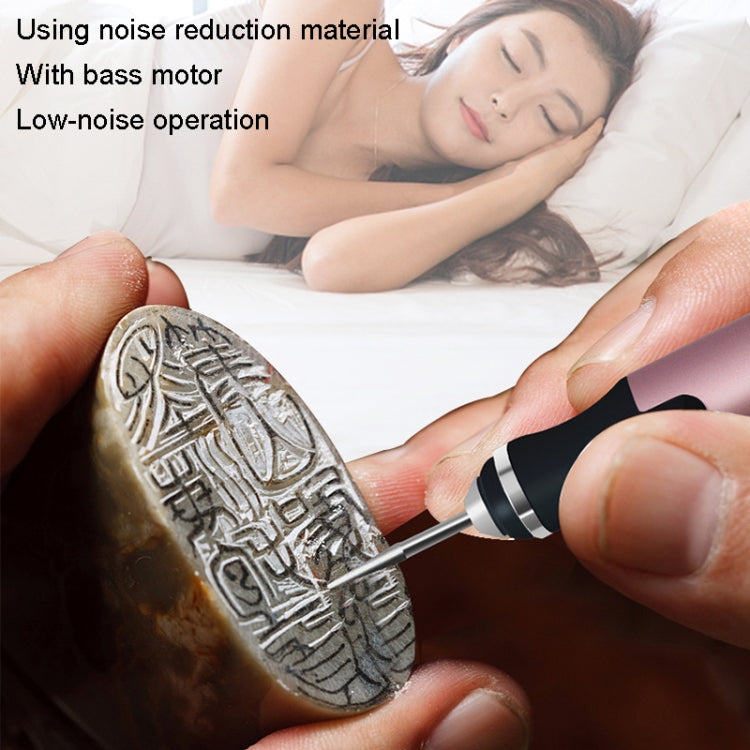 SNJ-3681 Mini Engraving Pen Wireless Polishing Electric Grinder, Style: Rose Gold+Grinding Head+Cutting Blade+Carving Stencil - Abrasive Tools & Accessories by buy2fix | Online Shopping UK | buy2fix