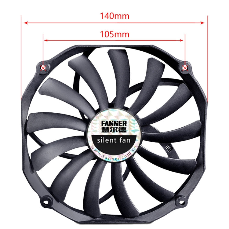 FANNER Ice Soul F14015 4PIN PWM Ultra-thin Chassis Fan Desktop Computer Radiator(Black) - Fan Cooling by FANNER | Online Shopping UK | buy2fix