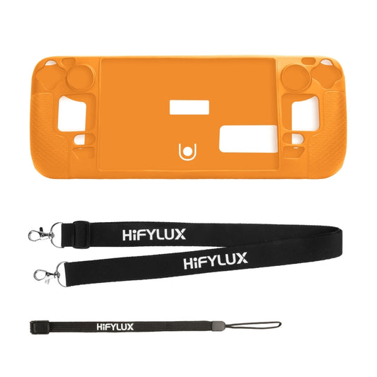 For Steam Deck Hifylux ST-PF14 Game Console Silicone Case Anti-scratch Non-slip Handheld Case Lanyard(Orange) - Accessories by buy2fix | Online Shopping UK | buy2fix