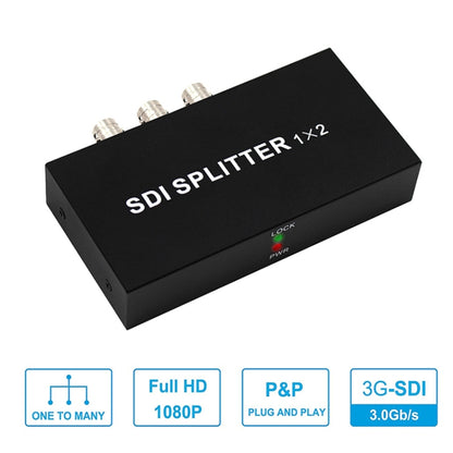 1 In 2 Out SD-SDI / HD-SDI / 3G-SDI Distribution Amplifier Video SDI Splitter(UK Plug) -  by buy2fix | Online Shopping UK | buy2fix