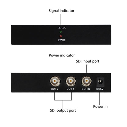 1 In 2 Out SD-SDI / HD-SDI / 3G-SDI Distribution Amplifier Video SDI Splitter(US Plug) -  by buy2fix | Online Shopping UK | buy2fix