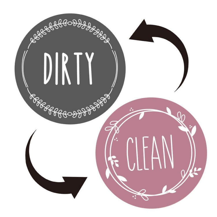 Dishwasher Round Magnet Clean Dirty Sign Double-Sided Dishwasher Magnet Cover(Gray Pink) - Dish Washers & Accessories by buy2fix | Online Shopping UK | buy2fix