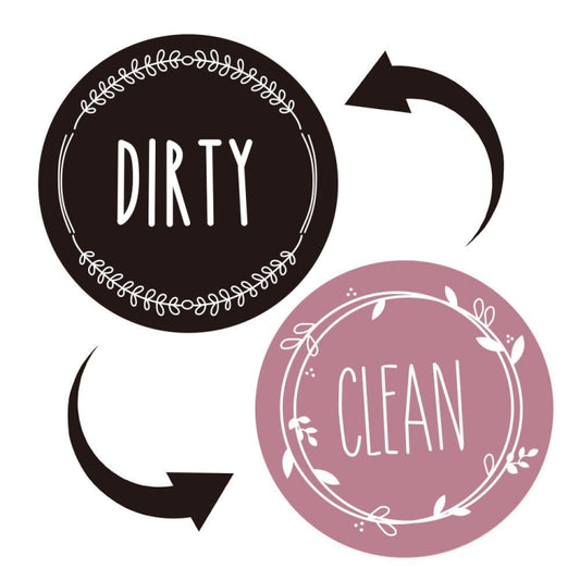 Dishwasher Round Magnet Clean Dirty Sign Double-Sided Dishwasher Magnet Cover(Black Pink) - Dish Washers & Accessories by buy2fix | Online Shopping UK | buy2fix