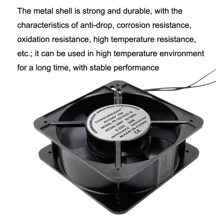 220V 38W 15cm Roller Chassis Electrical Cabinet Shaft Oil Bearing Fan - Fan Cooling by buy2fix | Online Shopping UK | buy2fix