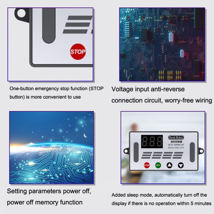 Deek-Robot DDC-432 Delay Relay Switch DC5V-30V Dual MOS Tube Digital Display Time Relay Controller - Relay Module by buy2fix | Online Shopping UK | buy2fix