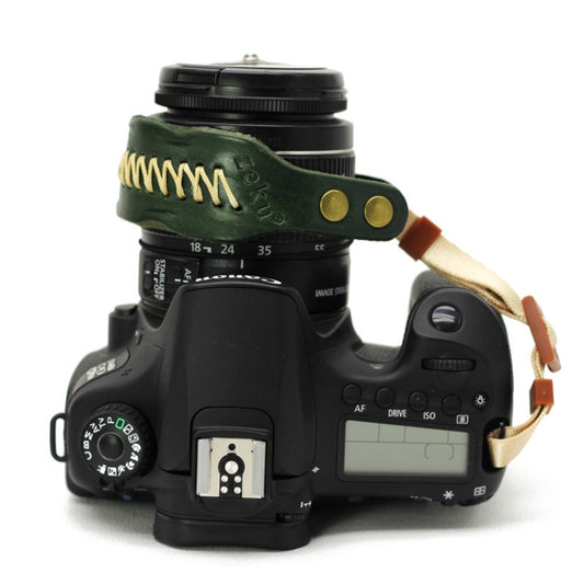 Zeku Retro Leather SLR Wristband Anti-drop Camera Wrist Strap without Camera(Green) - Camera Strap by buy2fix | Online Shopping UK | buy2fix