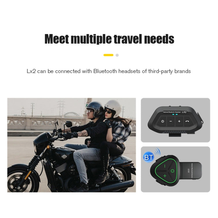 LX2 Motorcycle Helmet Bluetooth Earphone Waterproof Noise Canceling Motorcycle Headphones(White) - Motorcycle Walkie Talkie by buy2fix | Online Shopping UK | buy2fix