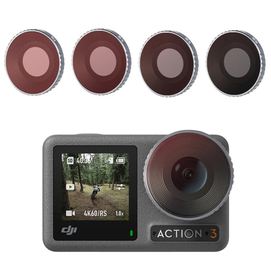 RCSTQ For DJI Osmo Action 3 Aluminum Alloy Adjustable Filter Sports Camera Filter, Style: ND8+ND16+ND32+ND64 -  by RCSTQ | Online Shopping UK | buy2fix