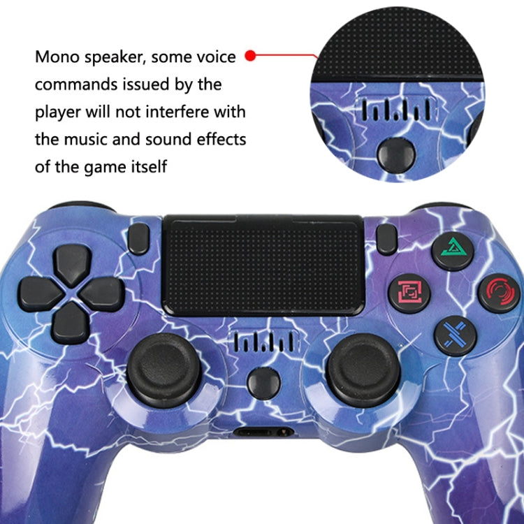 For PS4 Wireless Bluetooth Game Controller With Light Strip Dual Vibration Game Handle(Camouflage Blue) - Gamepads by buy2fix | Online Shopping UK | buy2fix