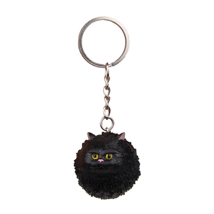 Round Little Tiger Cat Keychain Cartoon Key Ring Ornament(Black) - Key Rings by buy2fix | Online Shopping UK | buy2fix