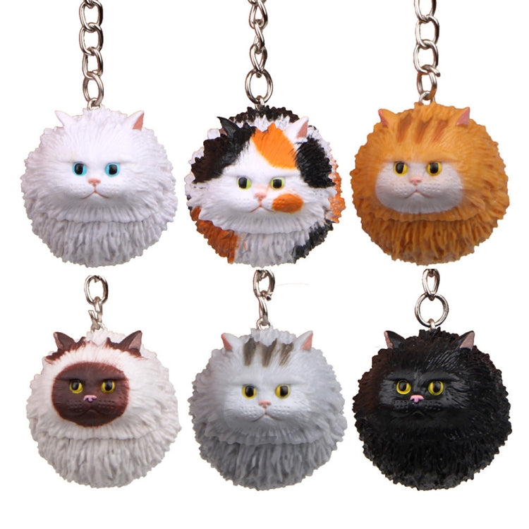 Round Little Tiger Cat Keychain Cartoon Key Ring Ornament(Black) - Key Rings by buy2fix | Online Shopping UK | buy2fix