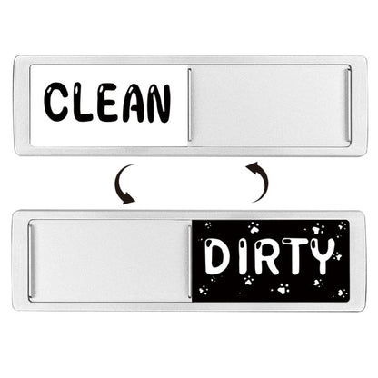 Dishwasher Magnet Clean Dirty Sign Double-Sided Refrigerator Magnet(Silver- Cat Claw) - Dish Washers & Accessories by buy2fix | Online Shopping UK | buy2fix