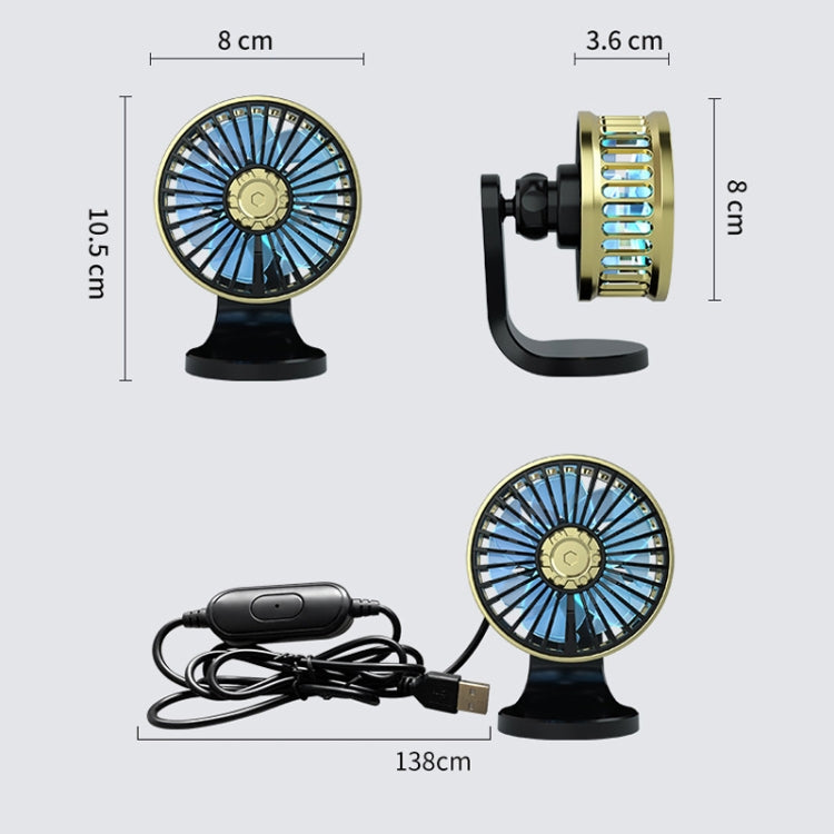 F210 Dual-Engine Car Air Outlet Base Dual-Purpose USB Fan(Black) - Heating & Fans by buy2fix | Online Shopping UK | buy2fix