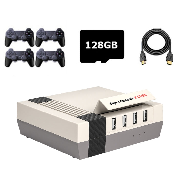 Super Console X Cube Wireless Retro TV Video Game Console Built-in 50+ Emulators 128G 410000+ Games 4 Handles(EU Plug) - Pocket Console by buy2fix | Online Shopping UK | buy2fix