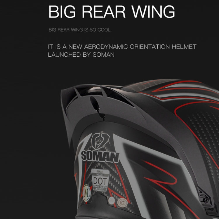 SOMAN Motorcycle Dual Lens Riding Peel-Off Full Coverage Helmet, Size: XXL(Matt Black Blue) - Helmets by SOMAN | Online Shopping UK | buy2fix