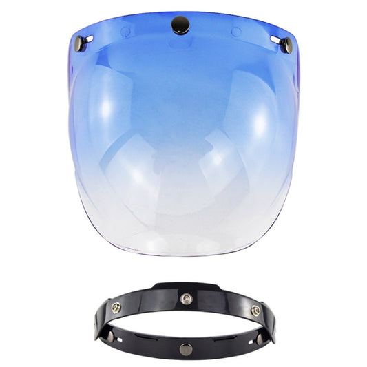 Motorcycle Helmet Three-Button Windproof Lens With Bracket(Gradient Blue) - Helmets by buy2fix | Online Shopping UK | buy2fix