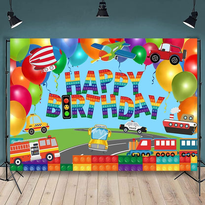 210x150cm Train Fire Truck Party Background Cloth -  by buy2fix | Online Shopping UK | buy2fix