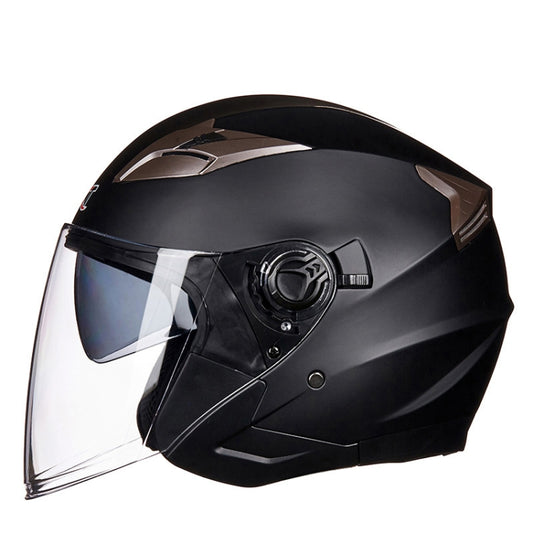 GXT 708 Electric Vehicle Dual Lens Helmet Four Seasons Safety Helmet, Size: XL(Matte Black) - Helmets by GXT | Online Shopping UK | buy2fix