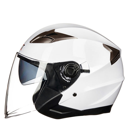 GXT 708 Electric Vehicle Dual Lens Helmet Four Seasons Safety Helmet, Size: XL(Bright White) - Helmets by GXT | Online Shopping UK | buy2fix