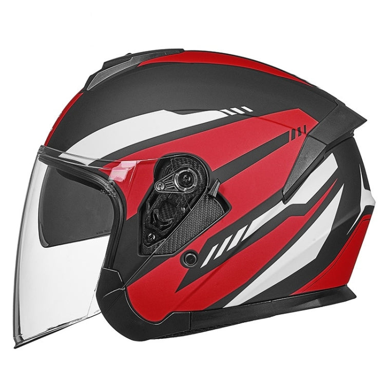 GXT Electric Vehicle Four Seasons Sun Protection & Windshield Double Lens Helmet, Size: L(Matt Black Red) - Helmets by GXT | Online Shopping UK | buy2fix