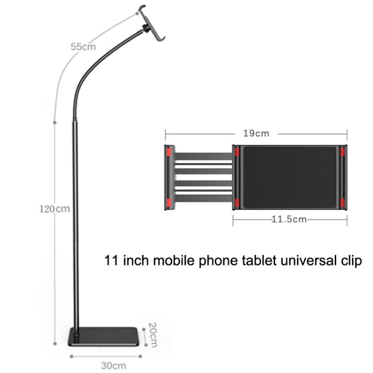 175cm Mobile Phone Tablet Live Broadcast Bedside Lifting Bracket Floor Model (Black) - Lazy Bracket by buy2fix | Online Shopping UK | buy2fix