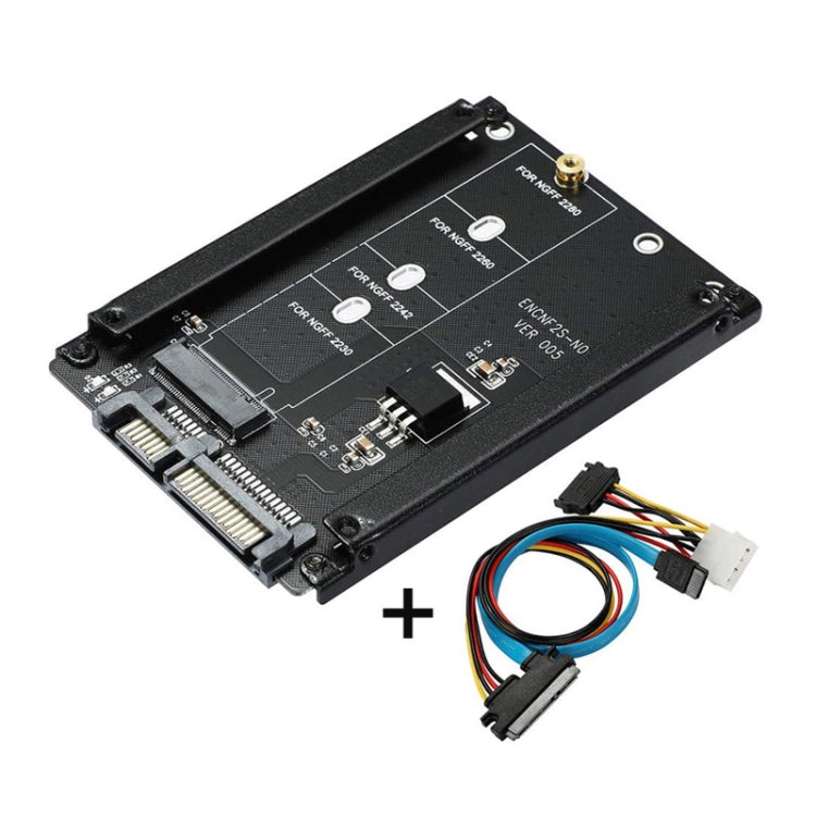 ENCNF2S-N01 NGFF To SATA3 Transfer Card M.2 KEY B-M SSD To 6Gbps Interface Conversion Adapter With SATA 22pin Cable - Add-on Cards by buy2fix | Online Shopping UK | buy2fix