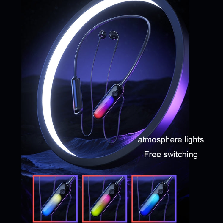 With Atmosphere Lamp Hanging Neck Bluetooth Earphone, Style: Earphone - Neck-mounted Earphone by buy2fix | Online Shopping UK | buy2fix