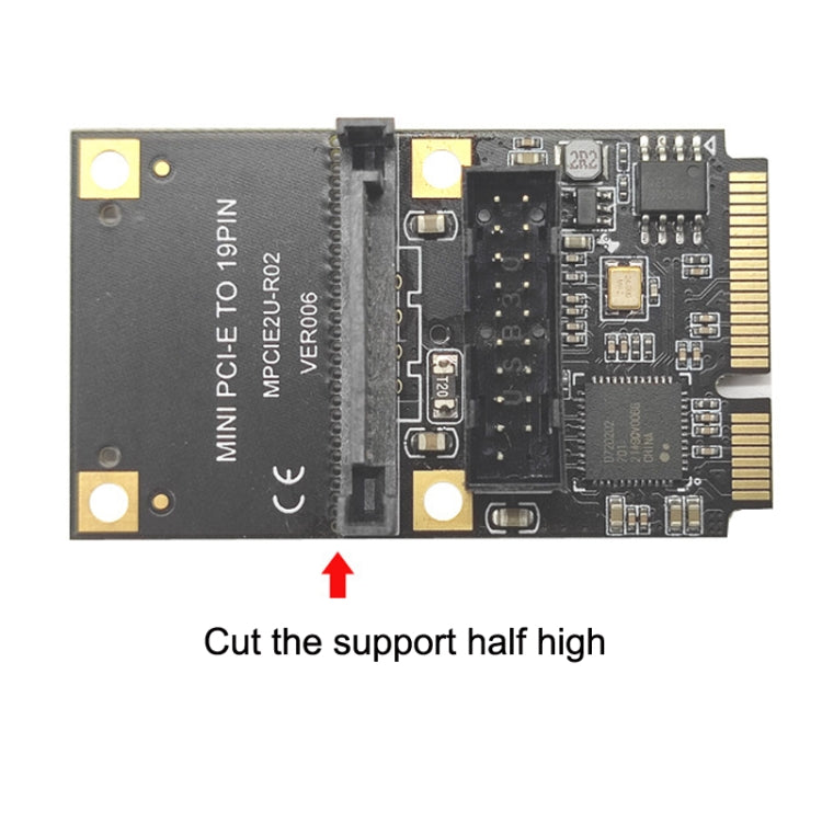 Mini PCI-E To USB3.2 GEN1 Front 19Pin 2 Ports Transfer Card Supports Half High SATA - Add-on Cards by buy2fix | Online Shopping UK | buy2fix