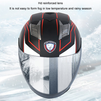 KUQIBAO Motorcycle Smart Bluetooth Sun Protection Double Lens Safety Helmet, Size: L(Matte Black) - Helmets by KUQIBAO | Online Shopping UK | buy2fix