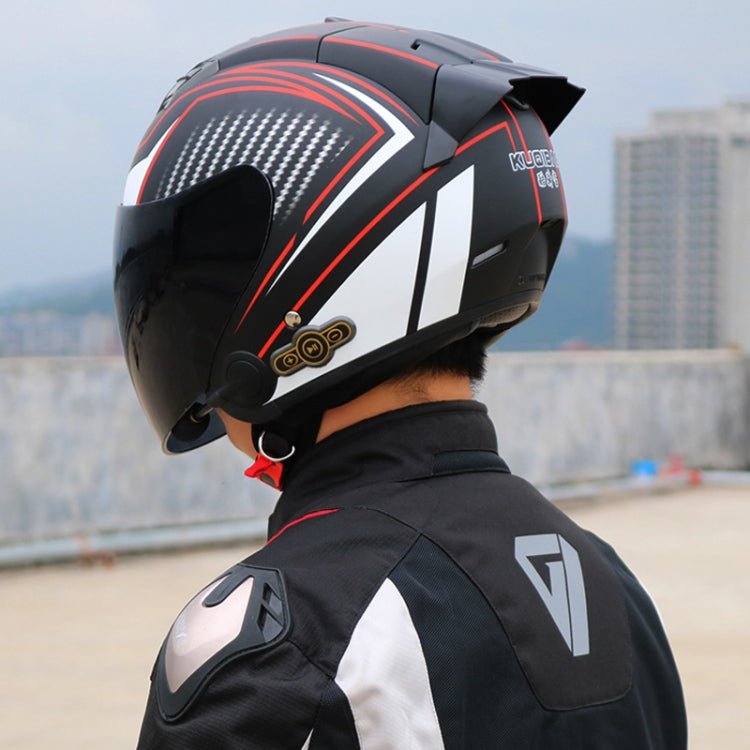 KUQIBAO Motorcycle Smart Bluetooth Sun Protection Double Lens Safety Helmet, Size: L(Matte Black) - Helmets by KUQIBAO | Online Shopping UK | buy2fix