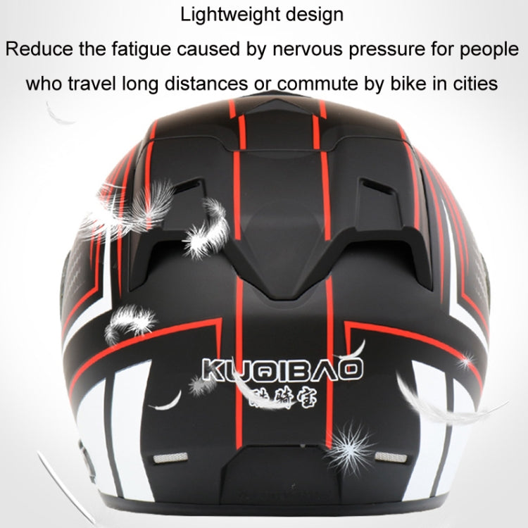 KUQIBAO Motorcycle Smart Bluetooth Sun Protection Double Lens Safety Helmet, Size: M(Bright Black Phantom Fiber+Black Tail) - Helmets by KUQIBAO | Online Shopping UK | buy2fix