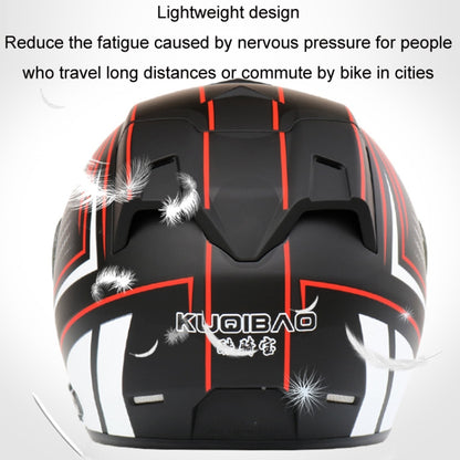 KUQIBAO Motorcycle Smart Bluetooth Sun Protection Double Lens Safety Helmet, Size: XL(Bright Black+Black Tail) - Helmets by KUQIBAO | Online Shopping UK | buy2fix