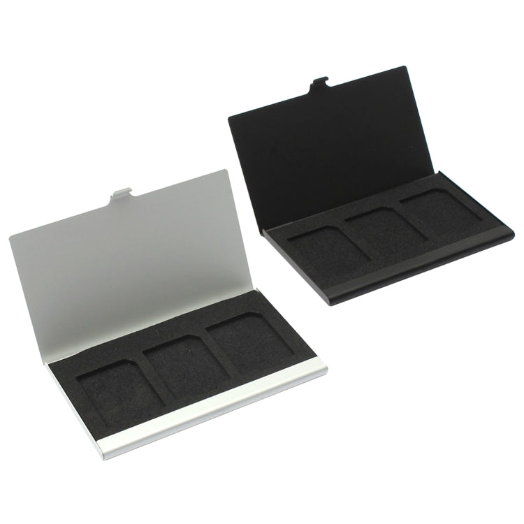 3SD Aluminum Alloy Memory Card Case Card Box Holders(Black) - Card Case by buy2fix | Online Shopping UK | buy2fix