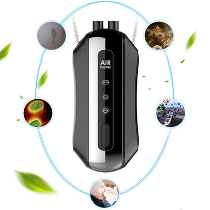 Portable Negative Ion Air Purifier Home Hanging Neck Purifier, Style: Rope Style (Black) - Air Purifiers & Parts by buy2fix | Online Shopping UK | buy2fix