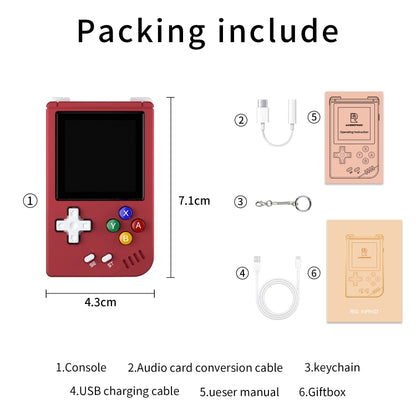 ANBERNIC RG Nano  1.54-Inch IPS Linux System Classic Pocket Retro Game Console 128G 5000 Games(Red) - Pocket Console by ANBERNIC | Online Shopping UK | buy2fix