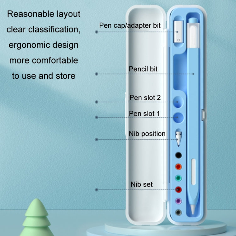 For Apple Pencil 1/2 Capacitance Pen Adapter Accessory Storage Box(Crescent White) - Pencil Accessories by buy2fix | Online Shopping UK | buy2fix