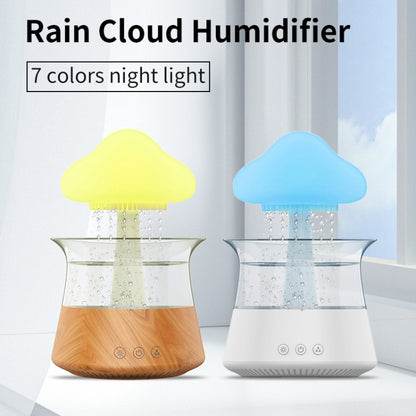 CH06 300ml Rain Humidifier Mushroom Cloud Colorful Night Lamp Aromatherapy Machine, Style: With Remote Controller(Light Wood Grain) - Air Purifiers & Accessories by buy2fix | Online Shopping UK | buy2fix