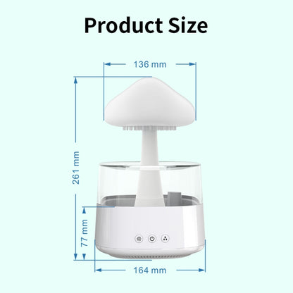 CH08 450ml Rain Humidifier Mushroom Cloud Colorful Night Lamp Aromatherapy Machine, Style: With Remote Controller(White) - Air Purifiers & Accessories by buy2fix | Online Shopping UK | buy2fix