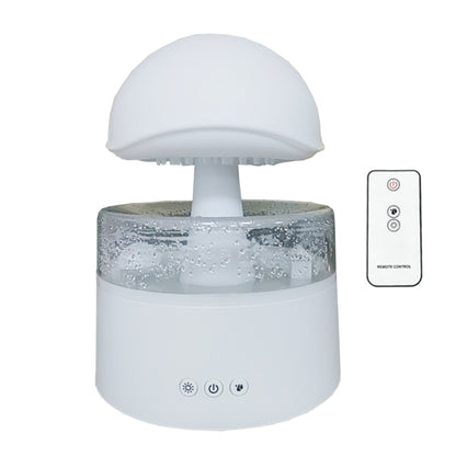 500ml Rain Humidifier Mushroom Cloud Colorful Night Lamp Aromatherapy Machine With Remote Control, Style: USB Direct Plug(White) - Air Purifiers & Accessories by buy2fix | Online Shopping UK | buy2fix