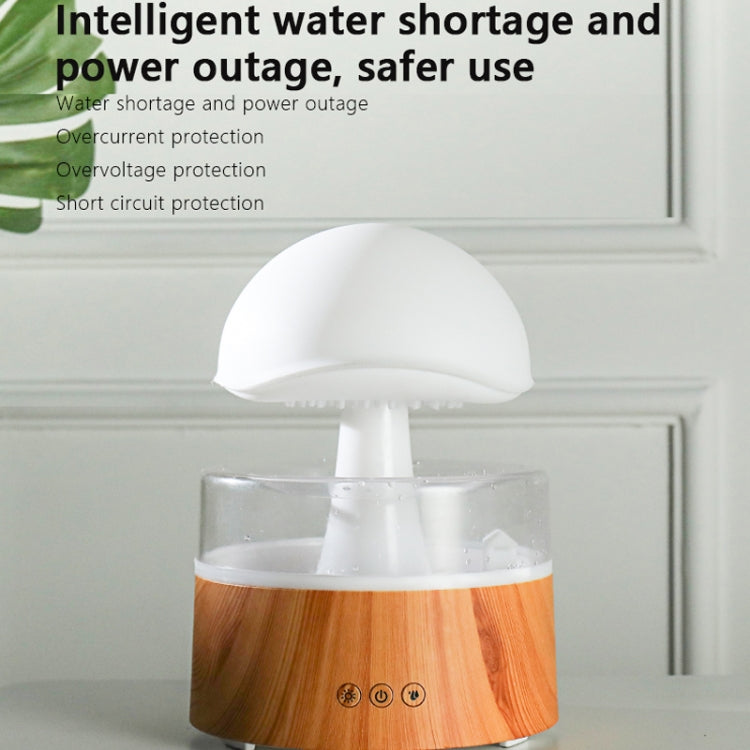 500ml Rain Humidifier Mushroom Cloud Colorful Night Lamp Aromatherapy Machine With Remote Control, Style: USB Direct Plug(White) - Air Purifiers & Accessories by buy2fix | Online Shopping UK | buy2fix