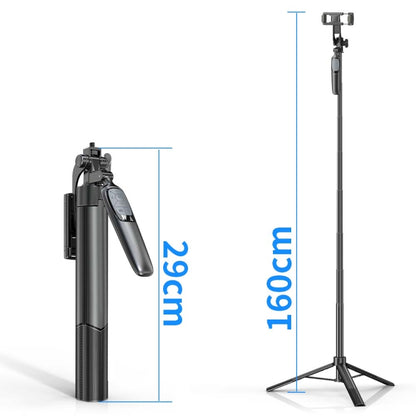 Pixel ST2 1.6m Anti Shake Selfie Stick Head Tripod Handheld Portable Folding Remote Control Outdoor Photo Stands(With Bluetooth Remote Control) - Selfie Sticks by Pixel | Online Shopping UK | buy2fix