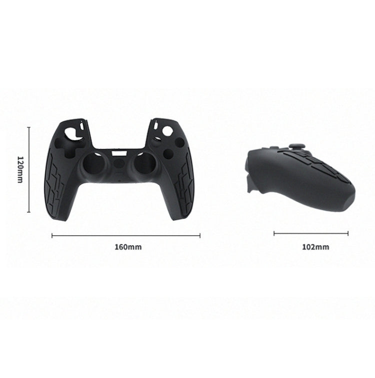 For PS5 Gamepad Silicone Case Non-slip Texture Thickened Protective Cover(Black) - Cases by buy2fix | Online Shopping UK | buy2fix