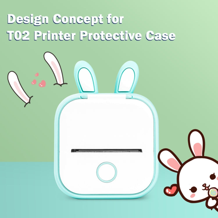 For Phomemo T02 Printer Silicone Protective Case(Green Rabbit Ear) - Printer Accessories by buy2fix | Online Shopping UK | buy2fix