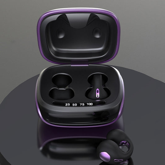 JX80 TWS Wireless Bone Conduction Clip-On Ear Noise Reduction Bluetooth Headset(Purple) - TWS Earphone by buy2fix | Online Shopping UK | buy2fix