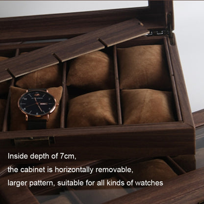 Wood Grain Leather Watch Display Box Watch Storage Case Jewelry Box, Style: 10 Digit Long - Watch Storages by buy2fix | Online Shopping UK | buy2fix