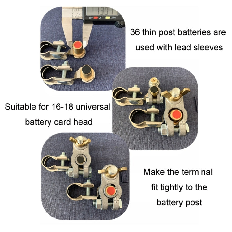 Lead Alloy Battery Small to Large Terminal Battery Conversion Connector - Booster Cable & Clip by buy2fix | Online Shopping UK | buy2fix