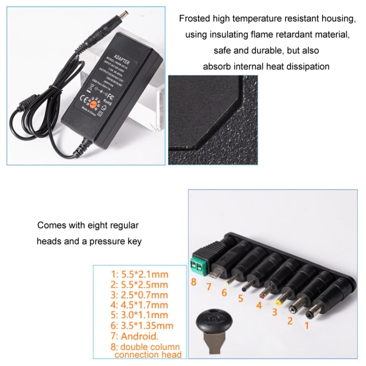 65W 6-20V Adjustable 3A DC Power Adapter Charger, Specification: UK Plug Large - Universal Power Adapter by buy2fix | Online Shopping UK | buy2fix