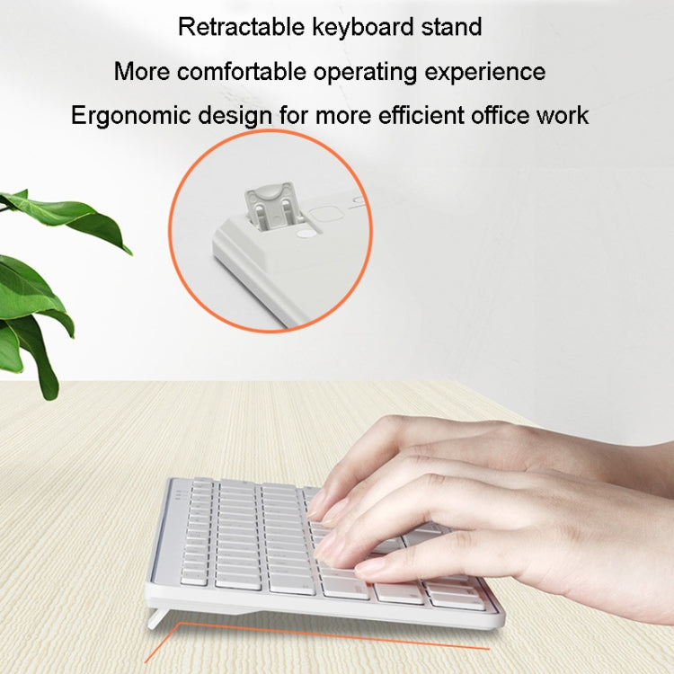 C109D 78 Keys Rechargeable Wireless Bluetooth Keyboard Slim And Portable Office Keypad(White) - Wireless Keyboard by buy2fix | Online Shopping UK | buy2fix