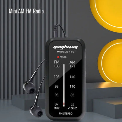 SH-05 Mini Listening Test Special Pin-Type FM/AM Two-Band Radio With Back Clip(Black) - Radio Player by buy2fix | Online Shopping UK | buy2fix